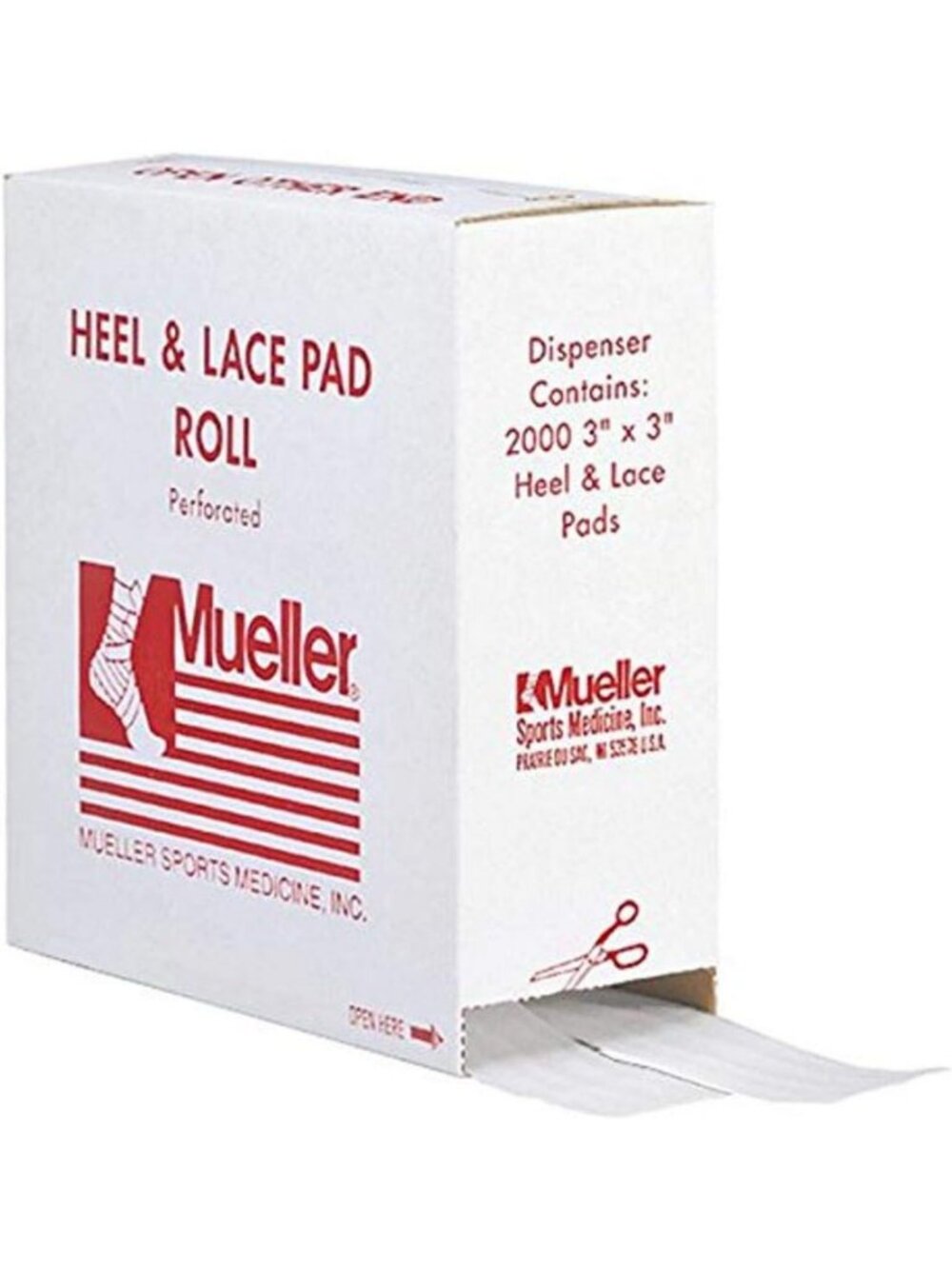 Heel & Lace Pads with Dispenser, 3" Width, 3" Length, Pack of 2000 - Comfort